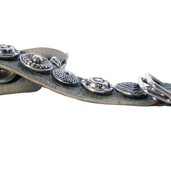 SAND CASTLE Vintage Silver Medallion/Concho/Button Belt Sz M/L (31"-37") - Picture 3 of 8